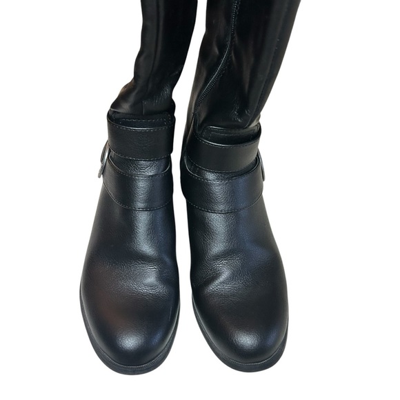 Life Stride tall black boots buckles stretch zippers size 7.5 W - Picture 2 of 9